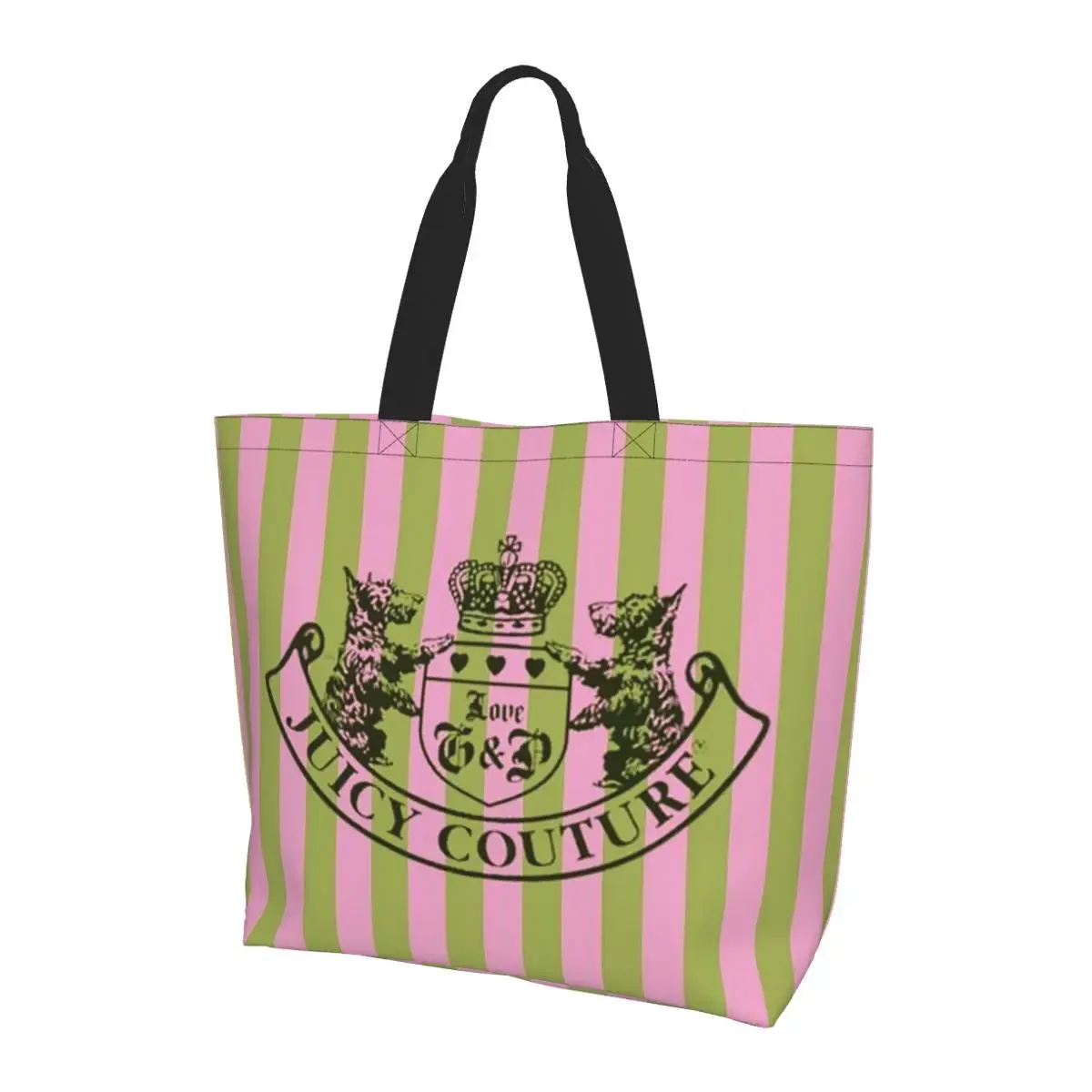 sac fourre-tout classique juicy couture en toile, grande capacité, sac à bandoulière, sac de courses pour femmes