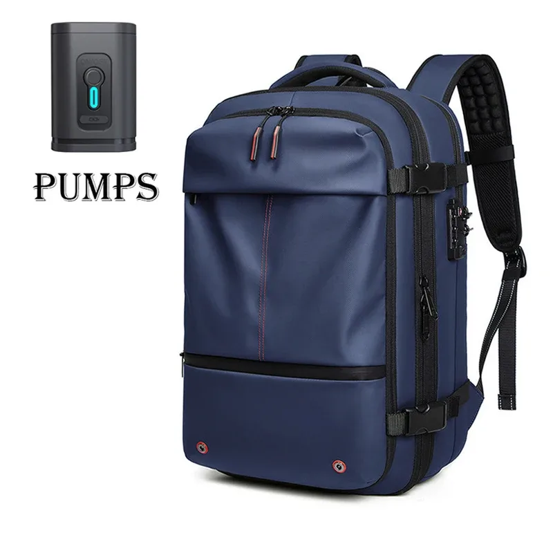 sac à dos de voyage pour hommes, sac à dos à compression sous vide pour ordinateur portable 17 pouces, sac à dos d'affaires de grande capacité, sac à dos de camping extensible, sac à dos de randonnée