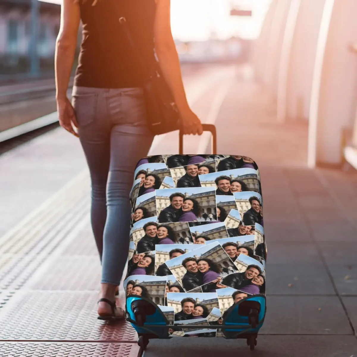 housse de bagage personnalisée avec logo, élastique, votre design ici, housses de protection pour valises de voyage, adaptées aux valises de 18 à 32 pouces
