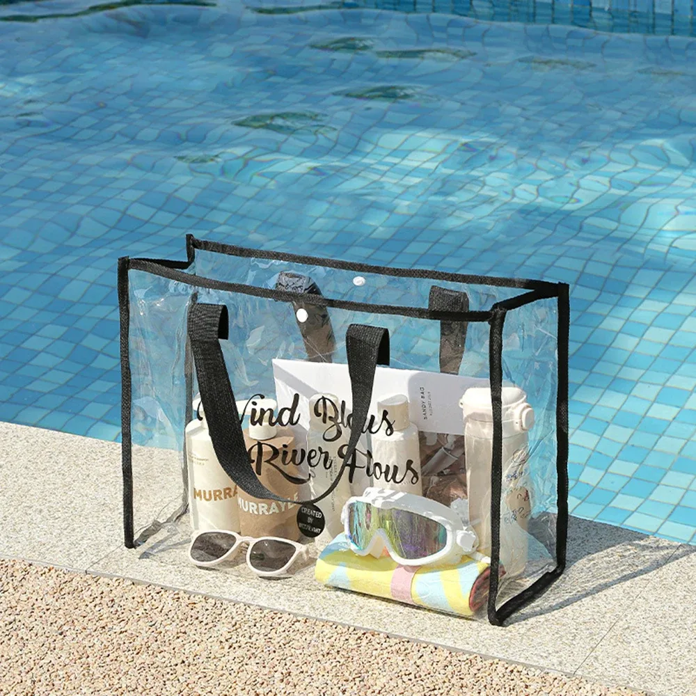 pochette cosmétique fourre-tout de plage-sac de plage léger avec pochette pour téléphone sac fourre-tout pliable étanche pour plage, piscine, vacances