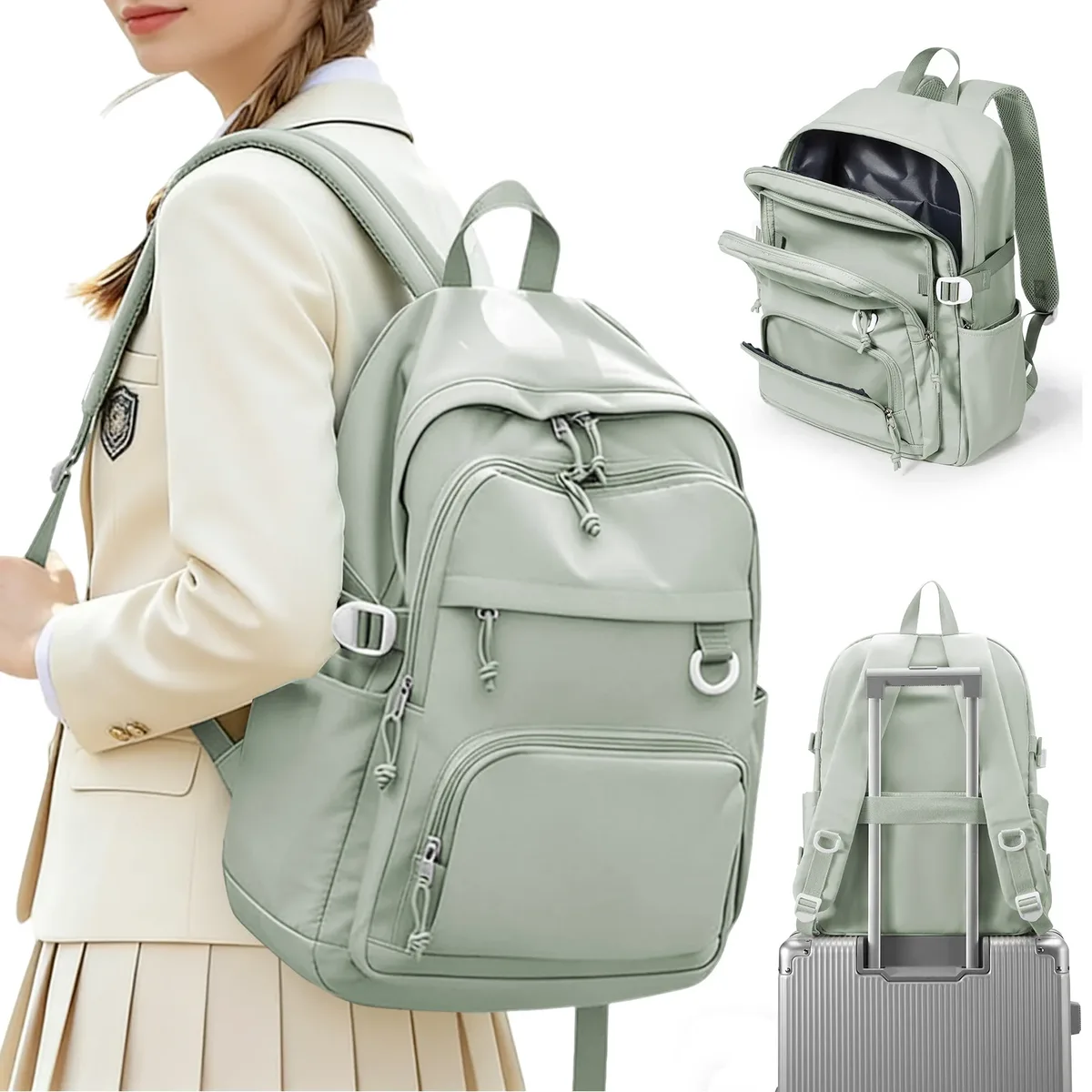 sac à dos pour étudiants du collège et du lycée, sac à dos scolaire de grande capacité pour garçons et filles, sac souple pour ordinateur portable pour voyages en plein air