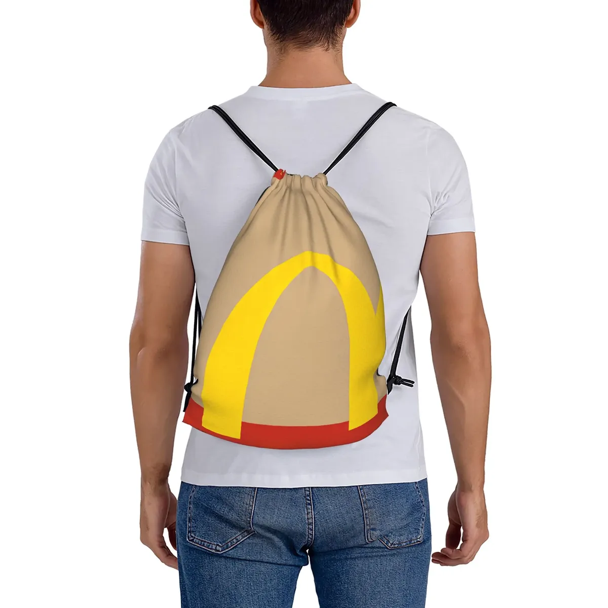 sac à cordon en papier kraft imprimé, sacs à dos de voyage pour femmes, sacs à cordon pliables décontractés