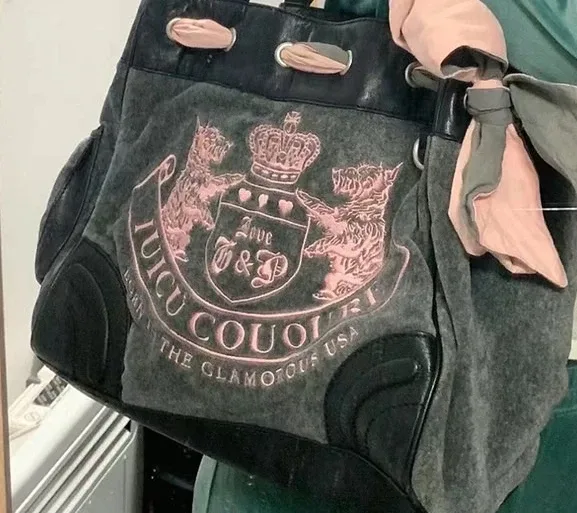 sac fourre-tout vintage tendance, nouvelle couleur contrastée, broderie alphabet y2k, grande capacité, sacs à dos polyvalents noirs pour femmes