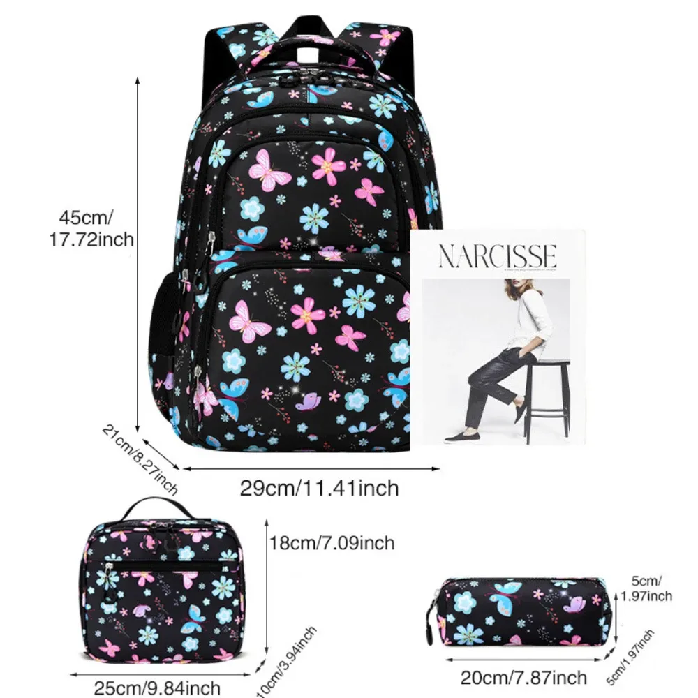 ensemble de 3 sacs à dos décontractés colorés avec plusieurs poches, sac à dos pour l'université, sac de voyage pour le camping en plein air, sac de voyage pour le campus