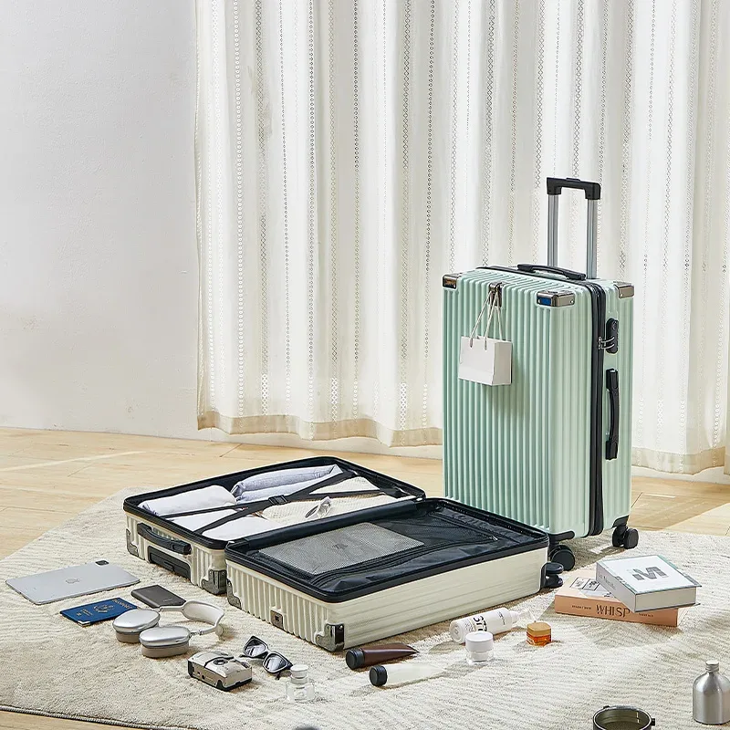 valise à roulettes moderne personnalisée, grand bagage pc abs de 20/22/24/26/28 pouces avec serrure à combinaison, valise de prix de gros