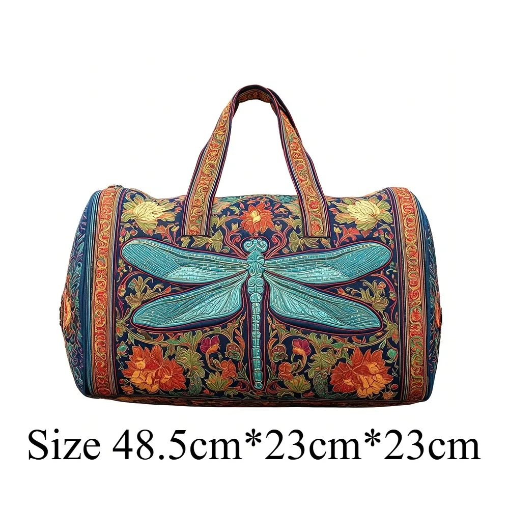 sac de voyage matelassé 3d dragonfly pour femme, sac de week-end, sac de sport, sac de transport artistique, bagage à main, article personnel