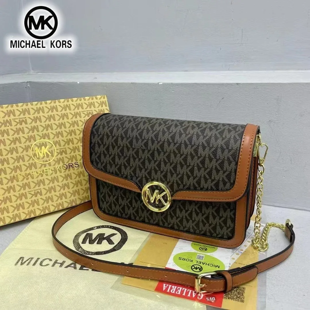 sac à main michael kors pour femme, sac de voyage classique à motif floral et lettres, sac à bandoulière décontracté mk pour filles