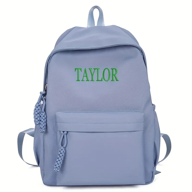 sac à dos pour enfant brodé avec nom personnalisable, grande capacité pour l'école et le cadeau, sac à dos personnalisé pour fille et garçon