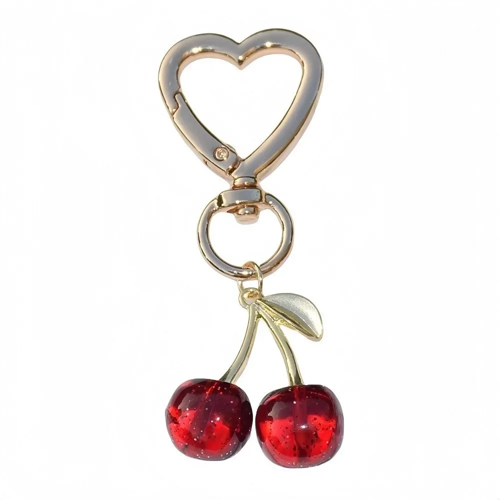 nouveau porte-clés cerise en résine, simulation de fruit, créatif, accessoire de bijouterie diy, décoration suspendue pour sac à dos