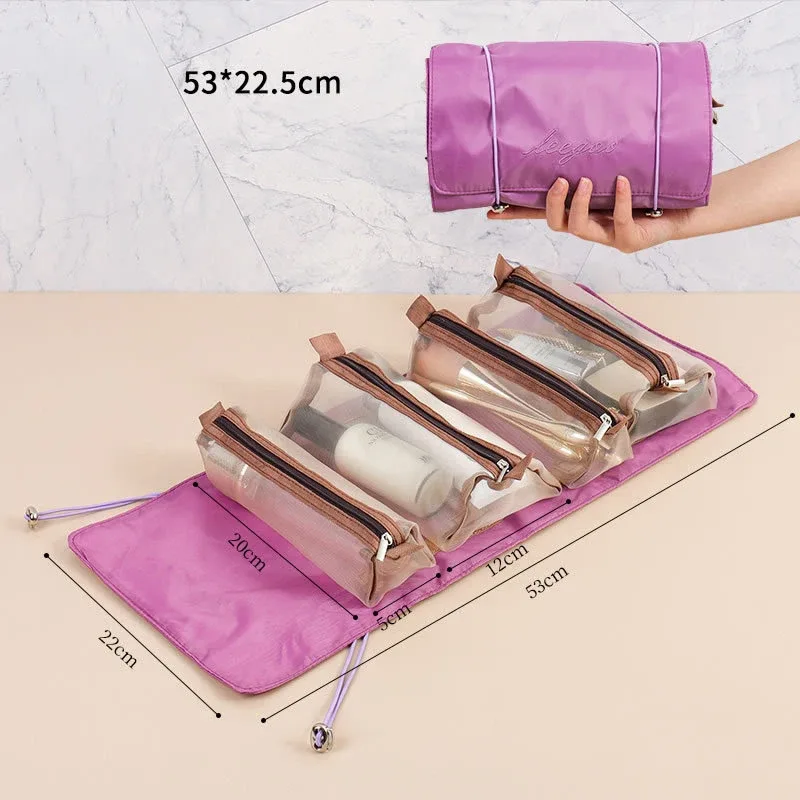 sacs à cosmétiques pour femmes, pochette de maquillage élégante en cuir pu, organisateur de produits de toilette de voyage, sac à main de rangement, fourre-tout de maquillage coréen