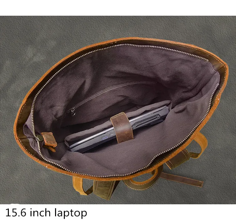2025 nouveau sac à dos en cuir véritable pour hommes 15-17 pouces pochette d'ordinateur grande capacité sacs à dos de voyage cartable rétro sacs à bandoulière