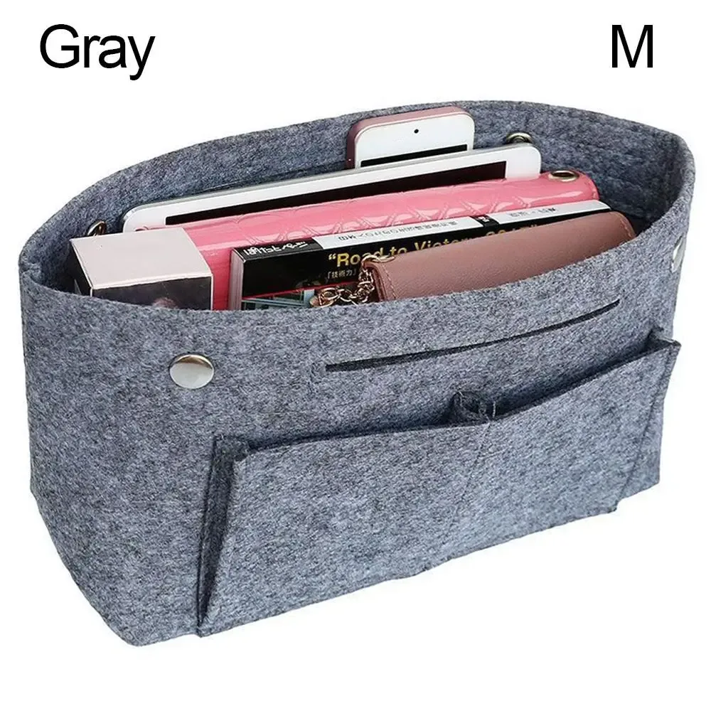 sac à main en feutre pour femme, sac de voyage, doublure d'insertion, organisateur de sac à main, poudres