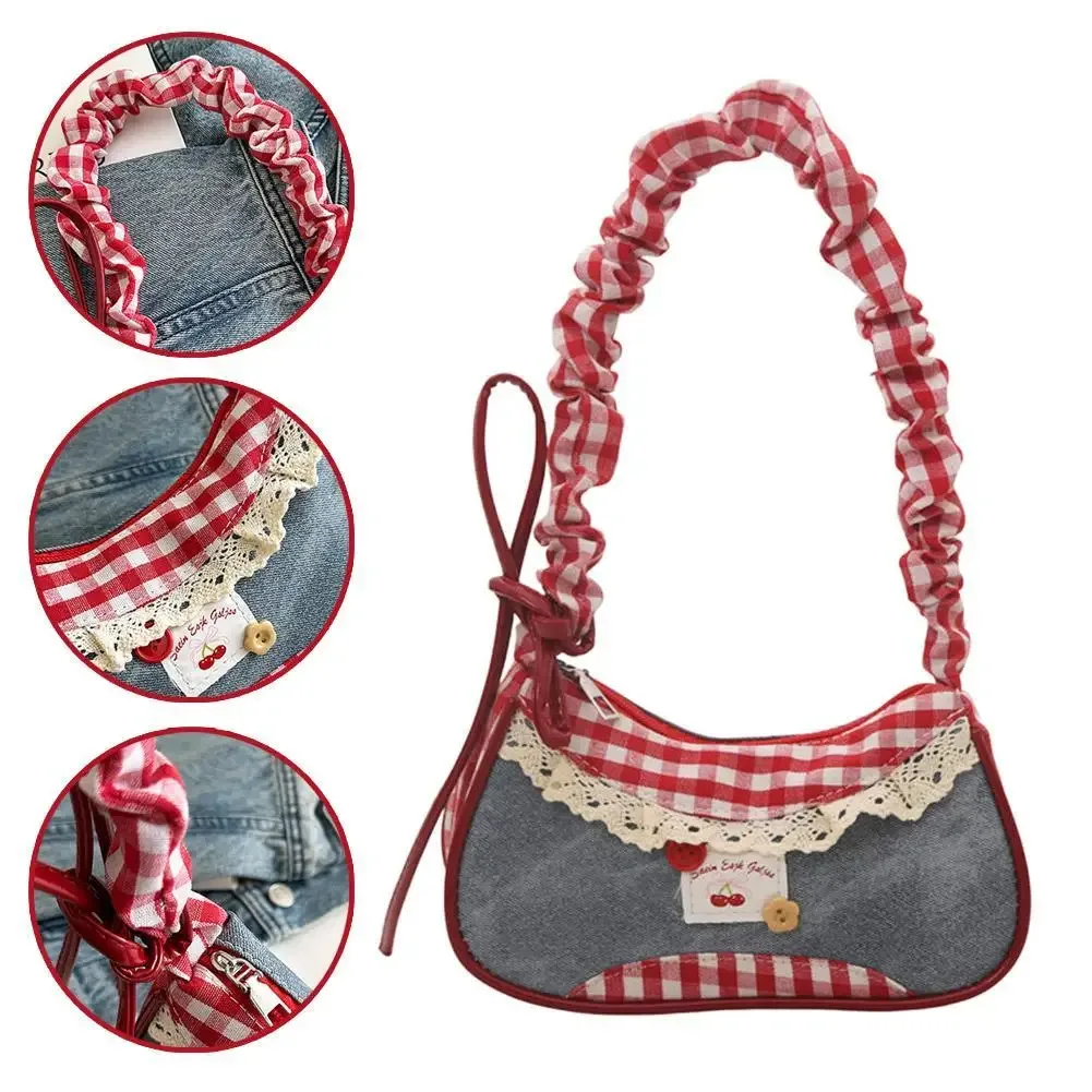Nouveau mignon à carreaux Cowboy doux femmes Simple mode sac à bandoulière décontracté rose Mini sacs à main femmes Harajuku Plaid Mini sacs