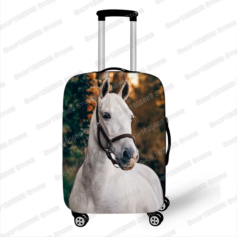 juste de bagage imprimée animal et cheval, housses de valise à roulettes élastiques, anti-poussière, accessoires de voyage mignons