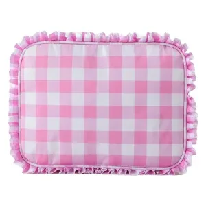 sac à cosmétiques à volants, pochette de voyage en nylon pour maquillage pour femmes et filles, grand organisateur de toilette multifonction, rangement à fermeture éclair étanche