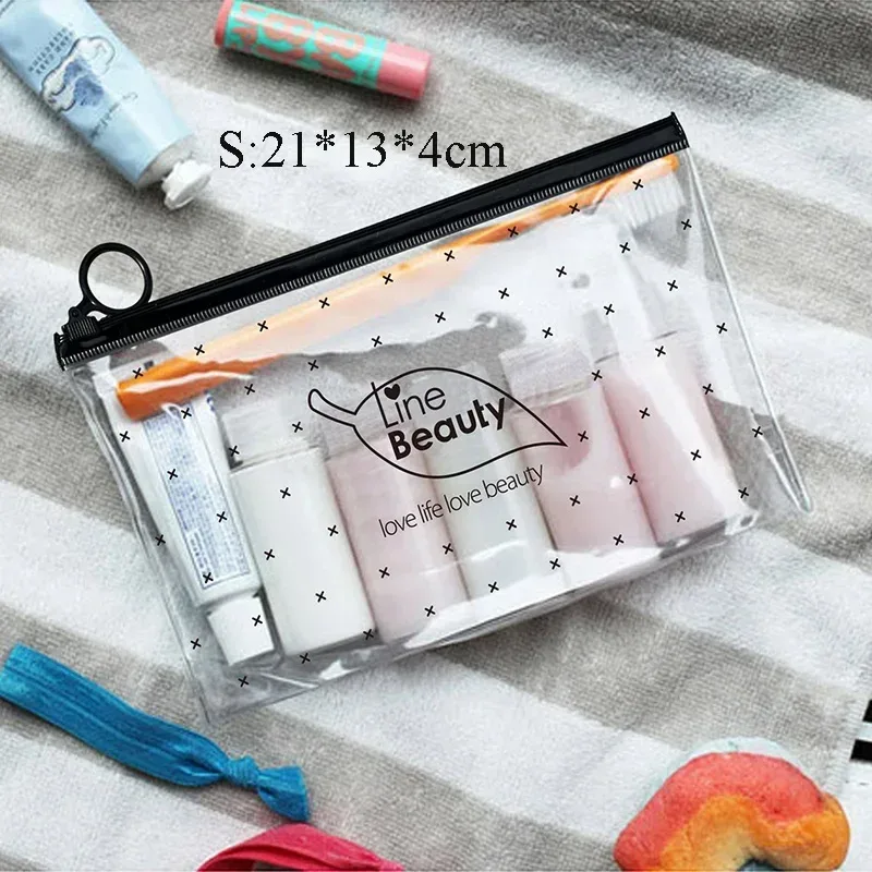 sacs à cosmétiques de voyage en pvc, imperméable, transparent, pour femmes, trousse de maquillage portable, organisateur de toilette, rangement, sac de maquillage, pochette de lavage