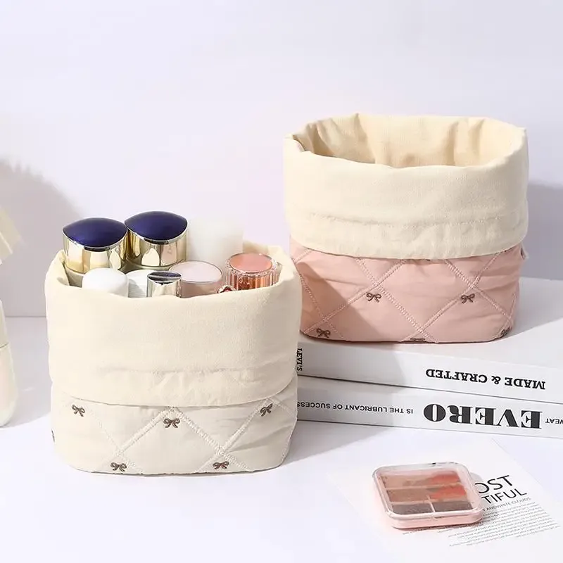 sac de rangement pour cosmétiques, pochette de maquillage à cordon de grande capacité pour voyage, sac de rangement souple, organisateur de table à domicile, essentiels de voyage