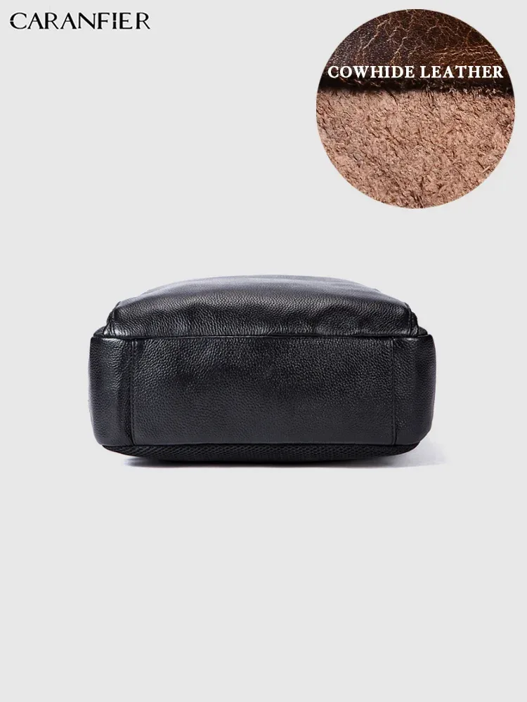 caranfier hommes sacs à dos véritable cuir de vachette sac à dos ordinateur portable sac d'école sacs à dos sacs de voyage mâle mochila masculina