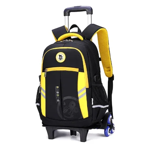 Sacs de chariot d'école pour enfants sac à dos à roulettes pour garçons cartables à roulettes sacs de chariot de voyage pour garçons cartables 6 roues