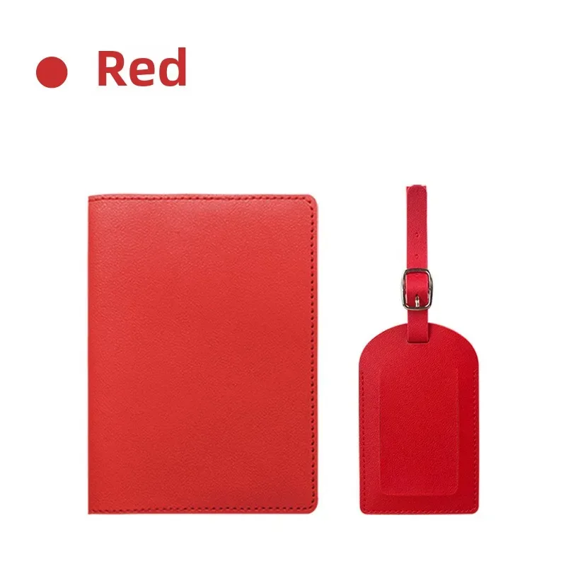 porte-passeport en cuir pu épais multicolore, couverture de passeport avec carte en papier, ensemble d'étiquettes de bagage