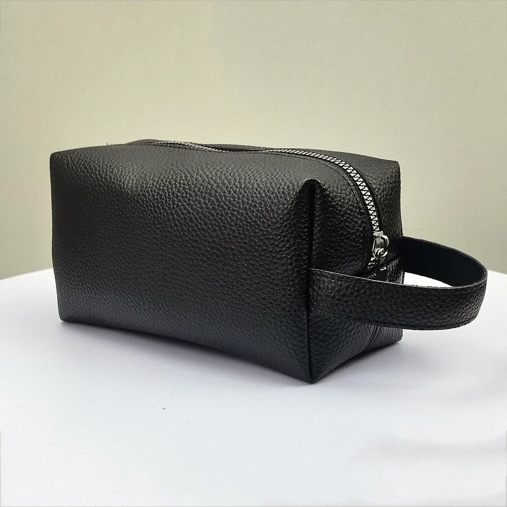 trousse de toilette de voyage portable en cuir pu, grande capacité, avec fermeture éclair, logo personnalisé, gravure de nom, vente en gros, luxe