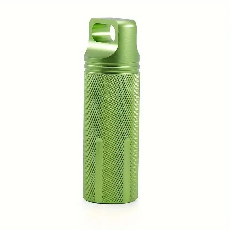 boîte de rangement étanche pour sac à dos, fixation d'extérieur, bouteille de médicaments portable, accessoire de porte-clés cylindrique scellé en alliage d'aluminium