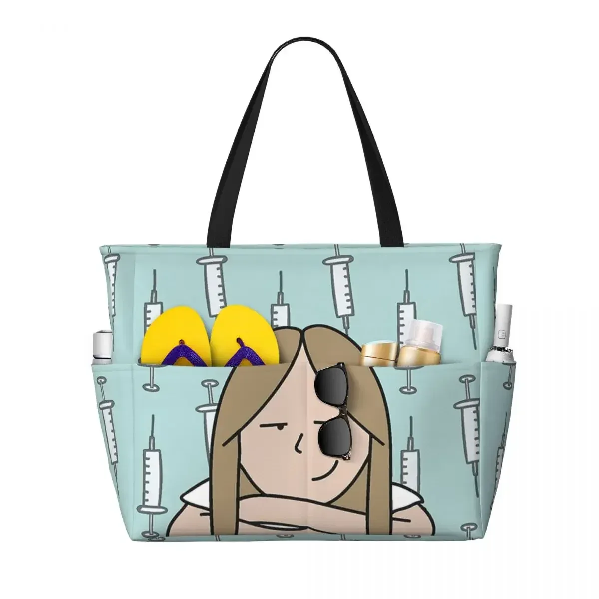 sac fourre-tout de voyage médical personnalisé enfermera en apuros pour femmes, sacs d'épicerie à bandoulière de grande capacité