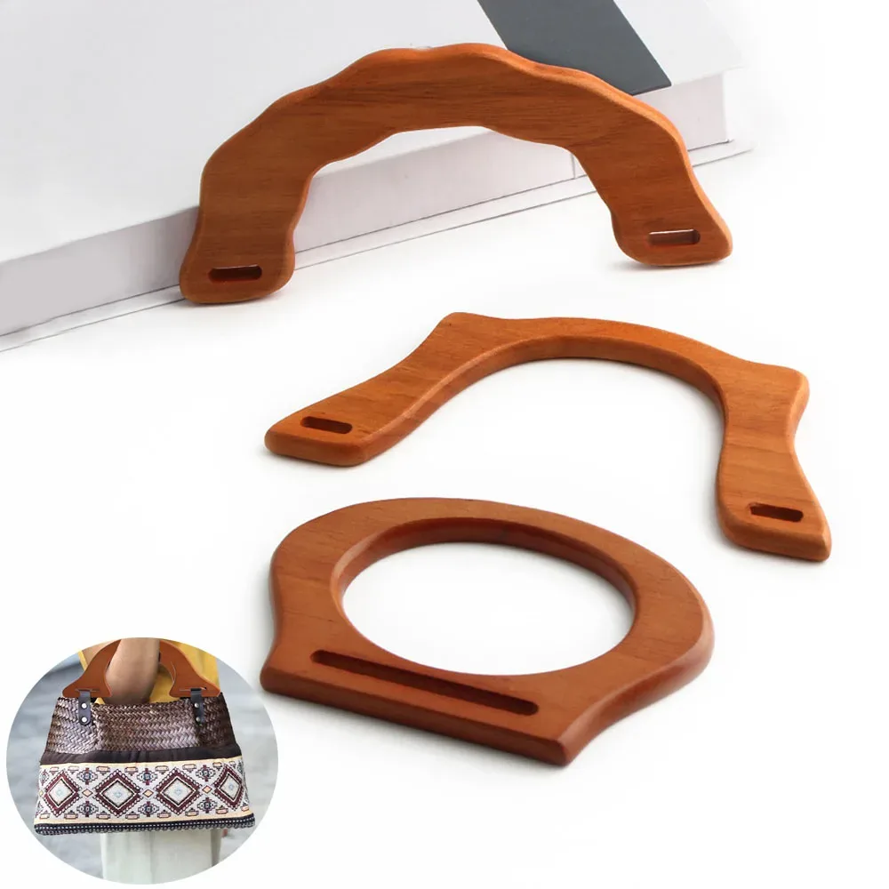 sac fourre-tout de remplacement en forme de d, sangles de sac à main, poignées amovibles, accessoires de sac en bois, poignée décroissante, bricolage