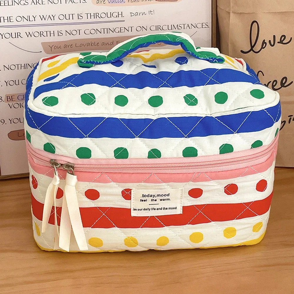 sac à main matelassé arc-en-ciel portable pour femmes, fourre-tout de voyage, sac de rangement de toilette cosmétique, poudres d'organisateur de maquillage, sac à main mignon pour filles, mode
