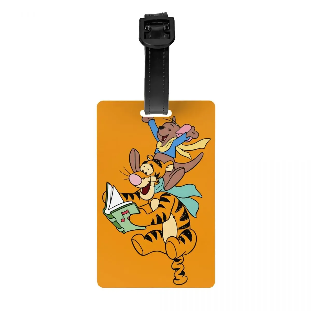 étiquette de bagage personnalisée avec dessin animé tigger et winnie l'ourson, protection de la vie privée, étiquettes de bagages, étiquettes de sac de voyage, étiquettes de valise