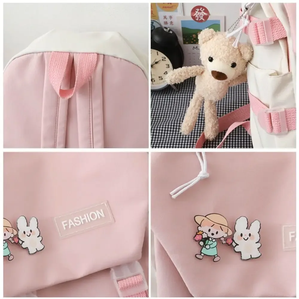 sac à dos multifonctionnel en nylon imperméable de grande capacité, cartable d'école pour garçon et fille