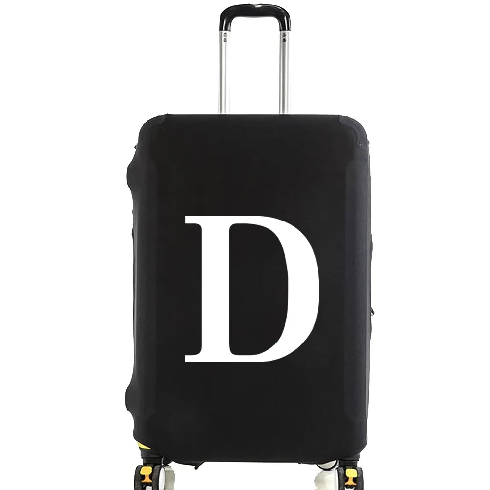 juste de bagage unisexe avec motif de lettre blanche, sacs à poussière élastiques, valise à roulettes, étui à la mode, accessoires de voyage, 18 "-32"
