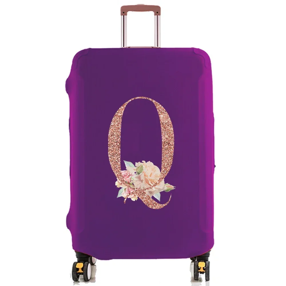 housse de protection pour bagages de 18 à 32 pouces, accessoires de voyage, tissu extensible illimité en or rose, housse anti-poussière, boîtier de chariot