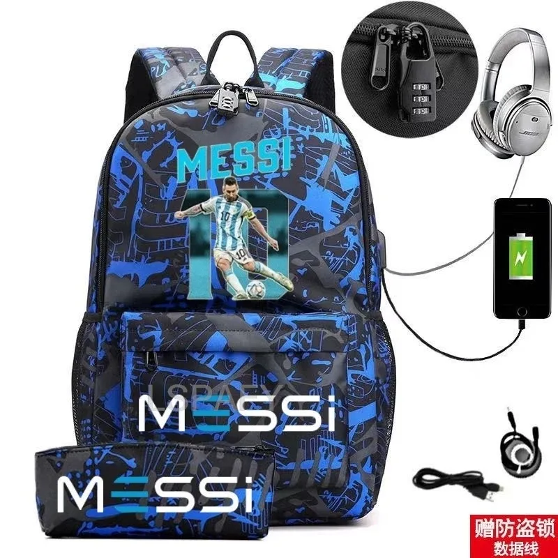 sac à dos messi tendance avec port usb antivol, grande capacité, pour femmes, hommes, adolescents, sacs d'école décontractés pour lycéens, mochilas