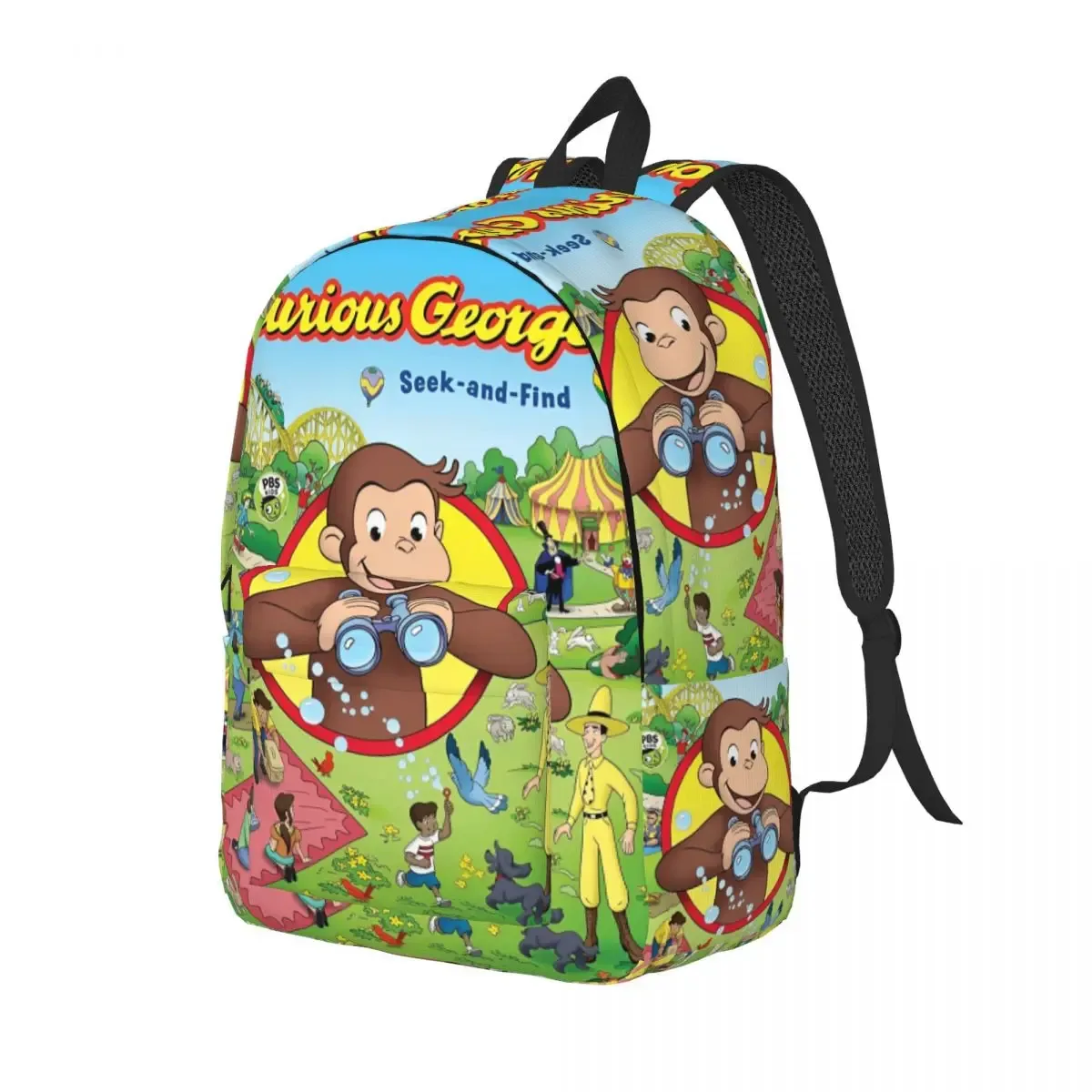 curieux george singe dessin animé classique sac à dos en plein air étudiant randonnée voyage série tv sac à dos hommes femmes collège sac à bandoulière