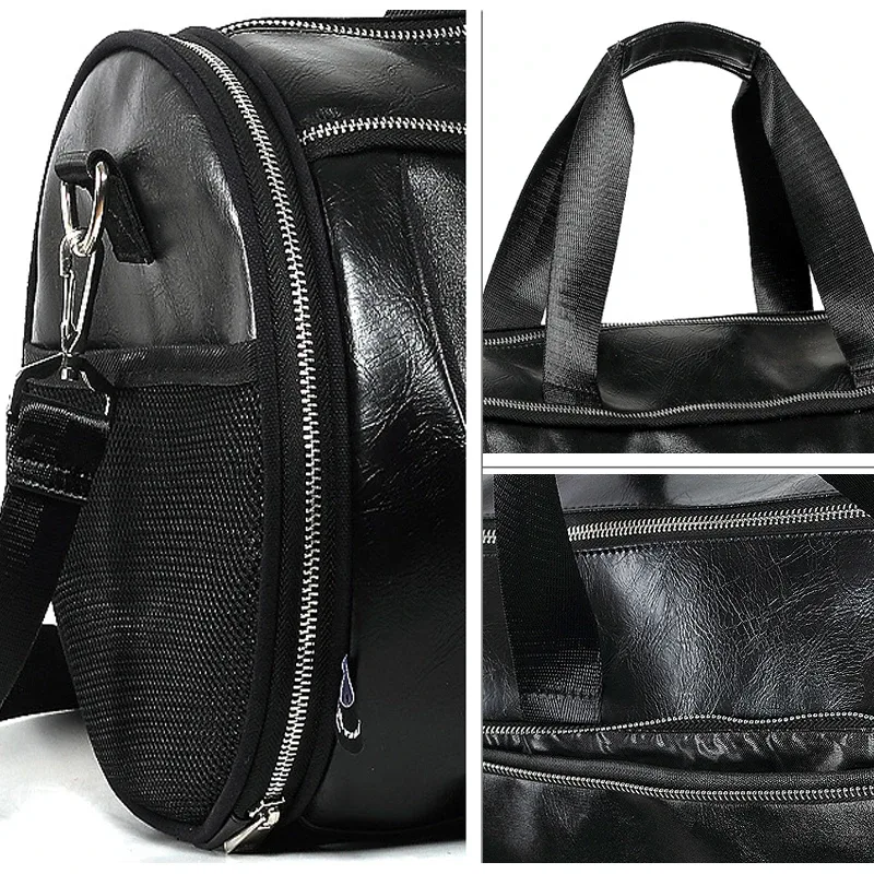 hommes sac de sport sacs en cuir pu rayé basket-ball entraînement fitness tas voyage bagages sac à main sac de sport pour femmes yoga