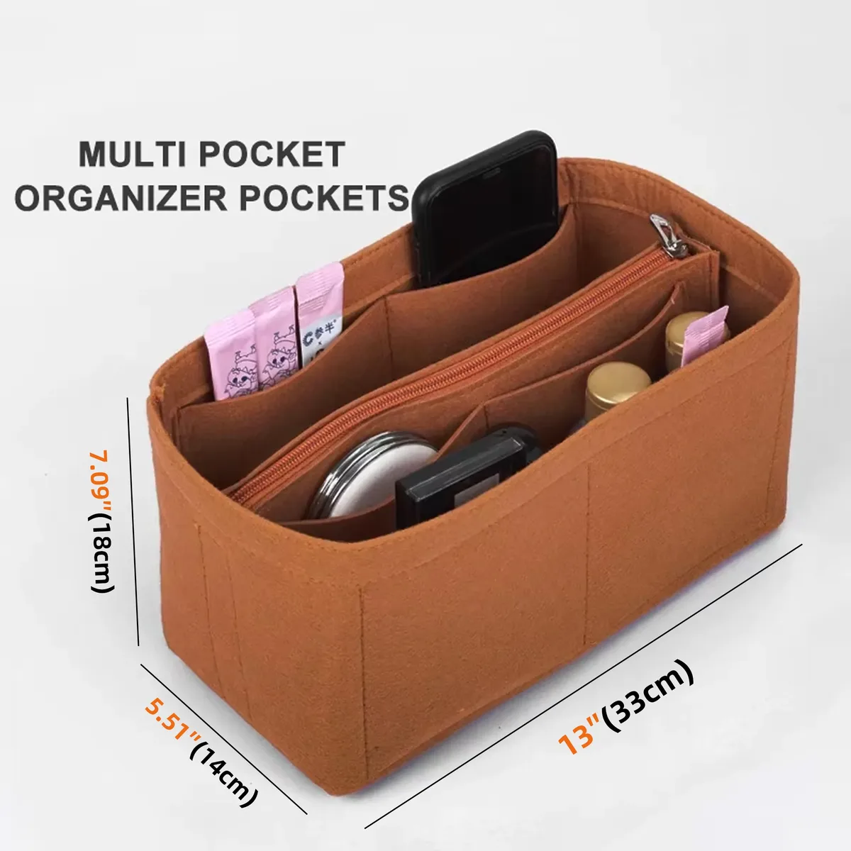 pochette de rangement en feutre pour sac à main, sac fourre-tout, sac intérieur pour liz visetos, 3 styles