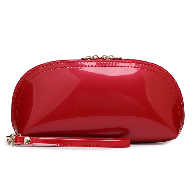 mode cuir pu portable petit sac de maquillage fermeture éclair femmes sac cosmétique articles de toilette organisateur femme stockage étuis de maquillage sac à main