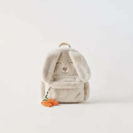 sac à dos lapin ins pour filles, sac d'école mignon pour enfants, sac de voyage de dessin animé carotte