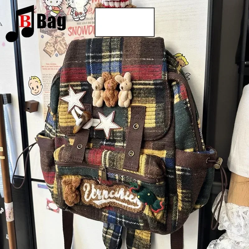 sac à dos gothique punk pour femmes, joli schéma de couleurs mélard, lapin épicé, rétro vintage, grande capacité, fourre-tout pour les déplacements