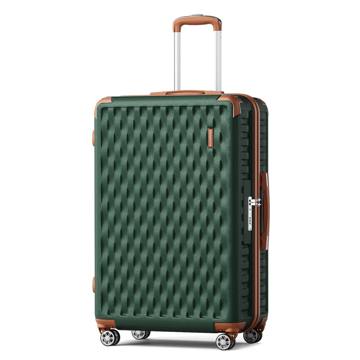 bagage melalenia, valise abs à coque rigide avec serrure tsa avec roue rotative, bagage moyen léger à carreaux pour voyage