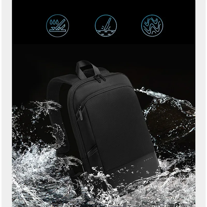 bange hommes d'affaires étanche 15.6 "sac à dos pour ordinateur portable mode mâle classique mode voyage moto & biker léger évolutif sacs à bandoulière