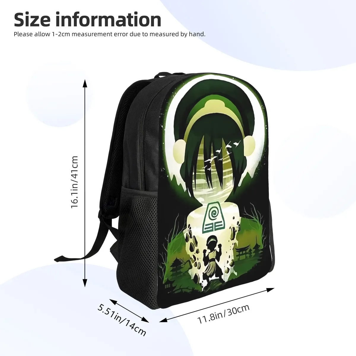 sac à dos avatar the last airbender pour couple, 1 pièce, nouvelle collection toph's ability pour la rentrée scolaire