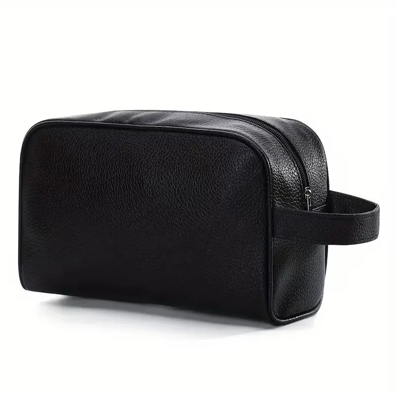 Grande trousse de toilette en PU imperméable, organiseur de maquillage, étui cosmétique de voyage, rangement portable pour les essentiels de salle de bain ​