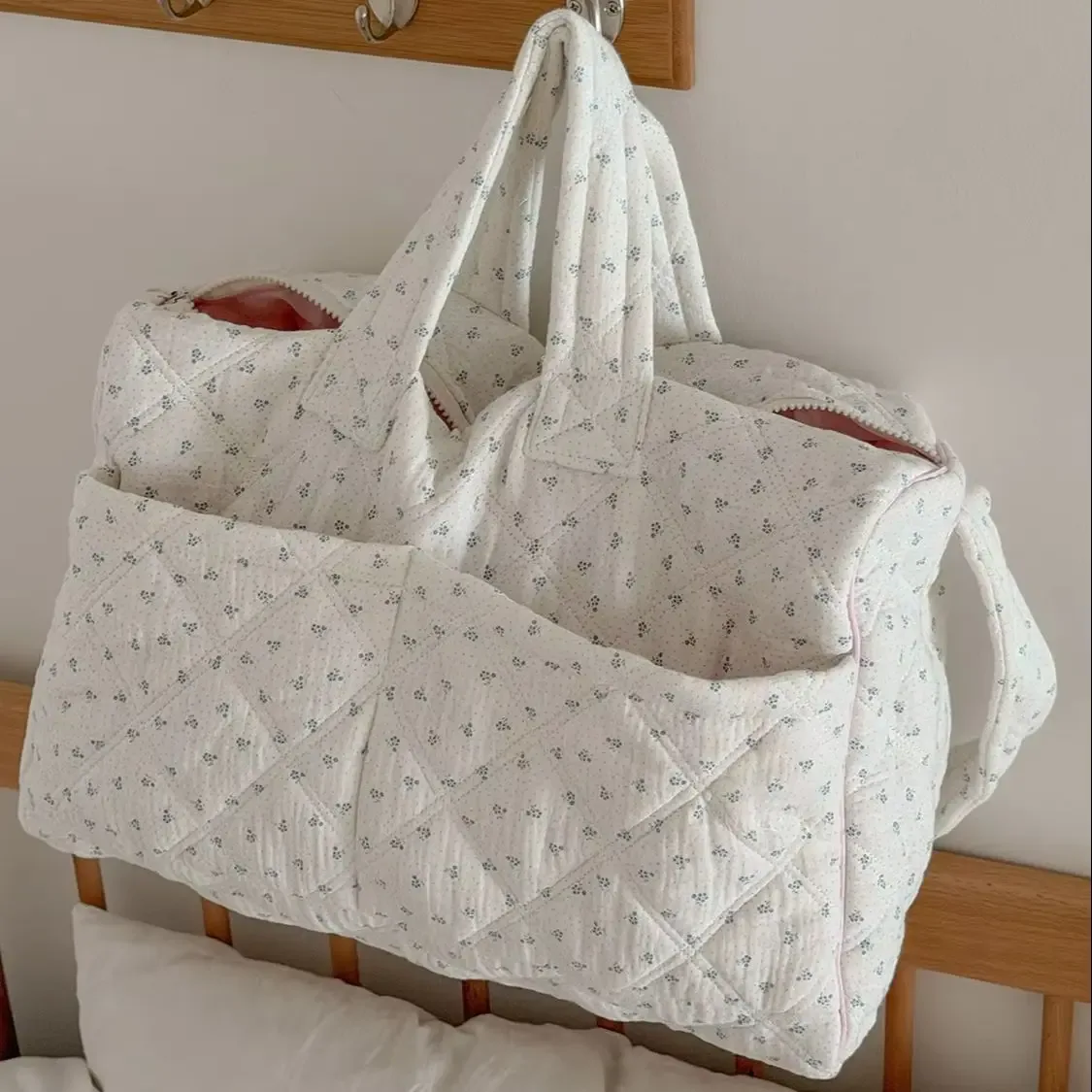 sac de voyage floral frais et élégant style yt, nouveau sac à main grande capacité, sac fourre-tout pour étudiants et navetteurs