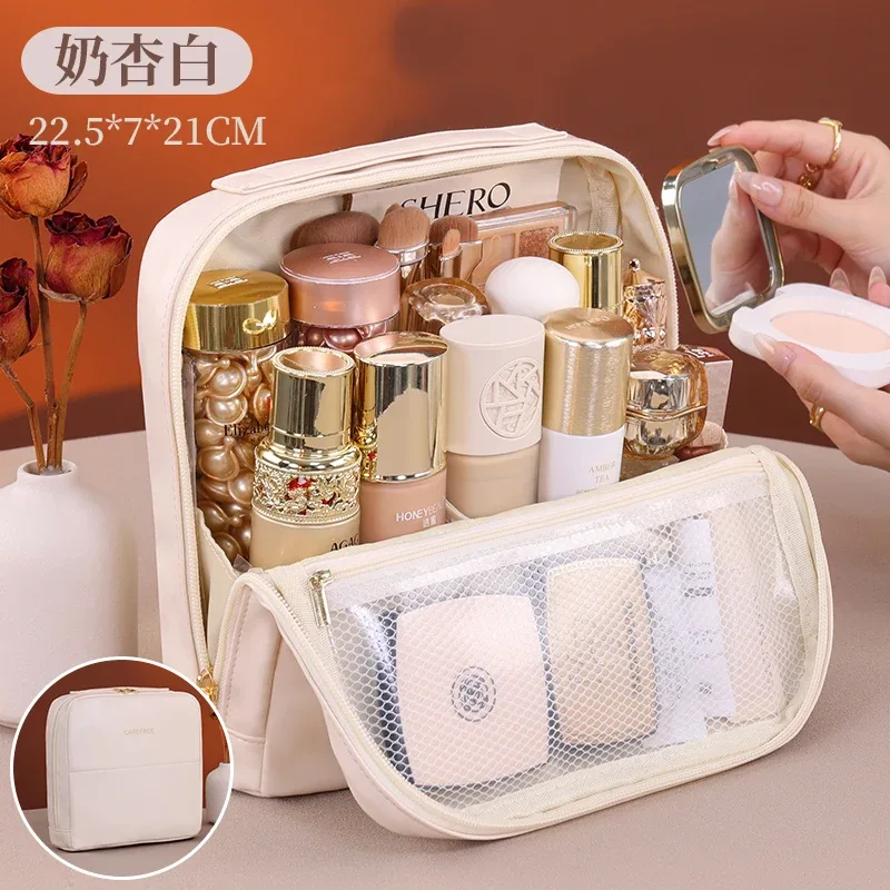 sac debout portable grande capacité voyage sac de rangement de toilette étanche pour brues outils cosmétiques organisateur de maquillage pour femmes