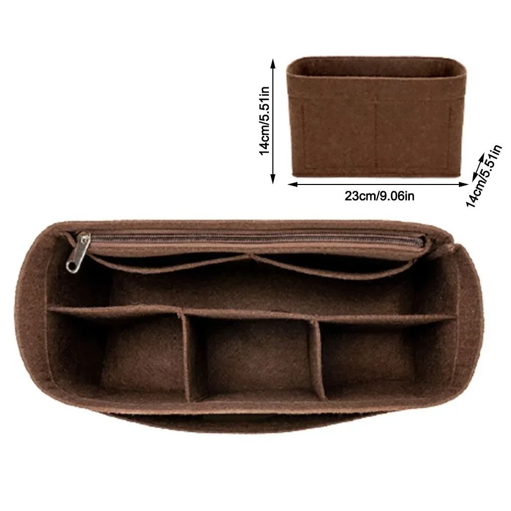 sac d'insertion en feutre multi-poches avec fermeture éclair, organisateur de sac à main grande capacité, sac intérieur pour lv speedy25/30/35/gentlewoman