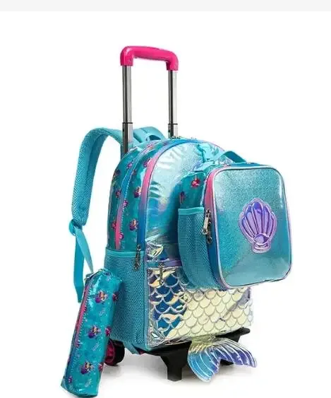 sac à dos d'école à roulettes sac d'école avec roulettes sac cartable enfants école sac à dos roulant pour filles sac de chariot d'école