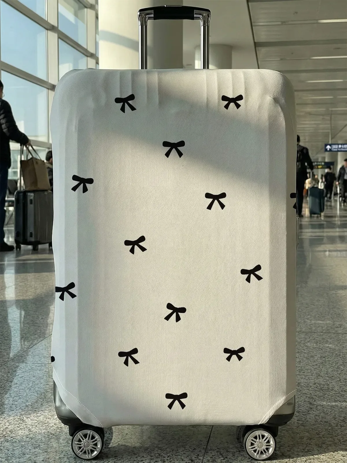 housse de protection pour bagages imprimée avec motif nœud, adaptée aux housses de bagages de 18 à 32 pouces, gants de protection pour poignée de bagage, accessoires de voyage