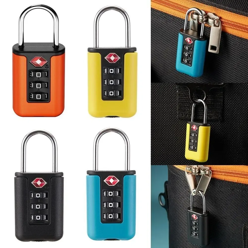 cadenas à combinaison portable tsa à 3 chiffres, antivol, outil de sécurité, cadenas à code douanier, pour armoire et voyage